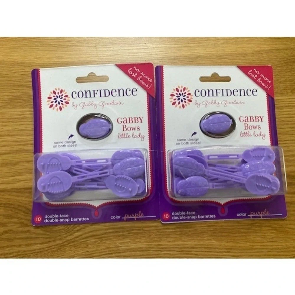 Confidence Gabby Bows Kids OS Purple NEW 2pk Double Snap Ladybug Barrettes